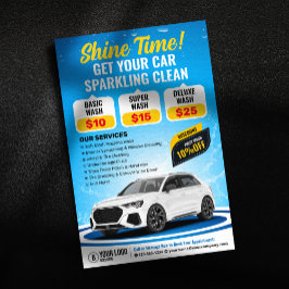 Blue Car Wash Auto im Detail Auto Reinigung Waxen Flyer