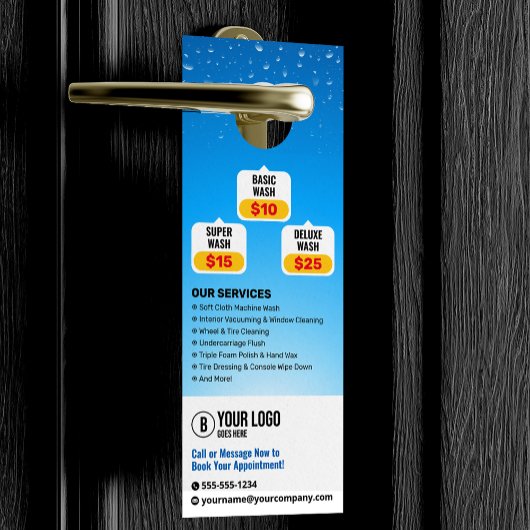 Blue Car Wash Auto im Detail Auto Reinigung Waxen Türanhänger