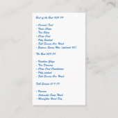 Blue Car Wash Logo | Wassertropfen Visitenkarte (Rückseite)