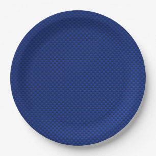 Blue Carbon Fibre like Print Decor Pappteller