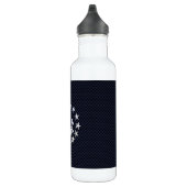 Blue Carbon Fibre Nautical Chrome Yacht Flag Print Trinkflasche (Rechts)