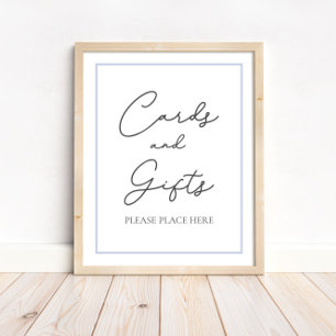 Blue Cards & Geschenke Baby Dusche Tafelschild Poster
