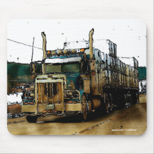 Blue Cargo Truck - LKW und Autobahn Art 2 Mousepad
