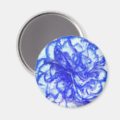 Blue Carnation Magnet (Vorderseite/Rückseite)