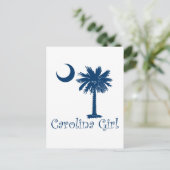 Blue Carolina Girl Palmetto Postkarte (Stehend Vorderseite)