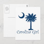 Blue Carolina Girl Palmetto Postkarte (Vorne/Hinten)