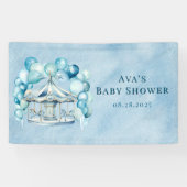 Blue Carousel mit Arch Balloons Boy Baby Dusche Banner (Horizontal)