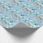 Blue Carousel mit Arch Balloons Boy Baby Dusche Geschenkpapier (Ecke)