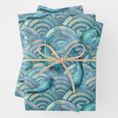 Blue Carp Koi Fischmuster Geschenkpapier Set (Beispiel)