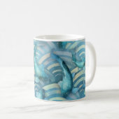 Blue Carp Koi Fischmuster Kaffeetasse (VorderseiteRechts)