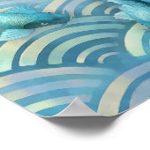 Blue Carp Koi Fish Poster (Ecke)