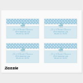 Blue Carriage and Polka Dots Address Labels Rechteckiger Aufkleber (Blatt)