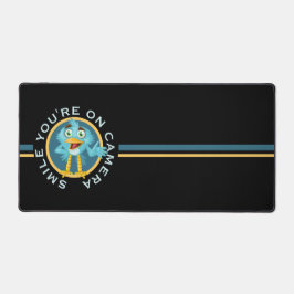 Blue Cartoon Bird SMILE SIE SIND AUF KAMERA Schreibtischunterlage