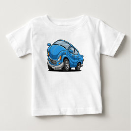 Blue Cartoon Car Baby T-shirt