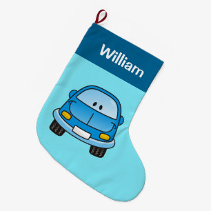 Blue Cartoon Car Christmas Strumpf Großer Weihnachtsstrumpf