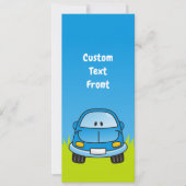 Blue Cartoon Car Einladung (Vorderseite)