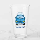 Blue Cartoon Car Glas (Vorderseite)