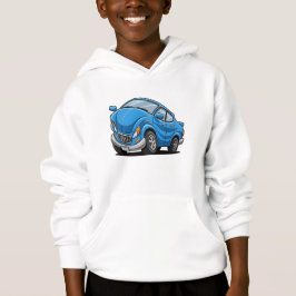 Blue Cartoon Car Hoodie