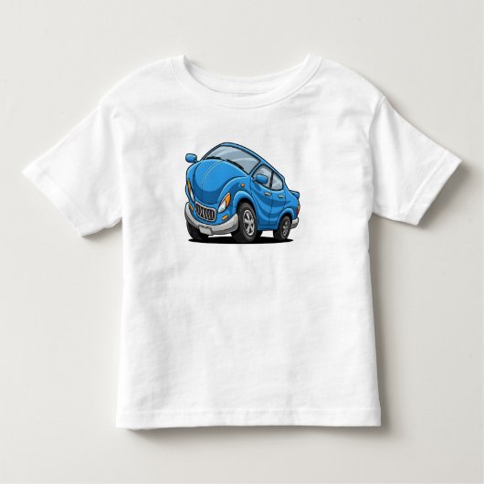 Blue Cartoon Car Kleinkind T-shirt (Vorderseite)