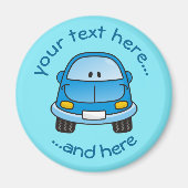 Blue Cartoon Car Magnet (Vorne)