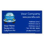 Blue Cartoon Car Magnetische Visitenkarte (Vorderseite)