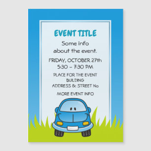 Blue Cartoon Car Magnetkarte
