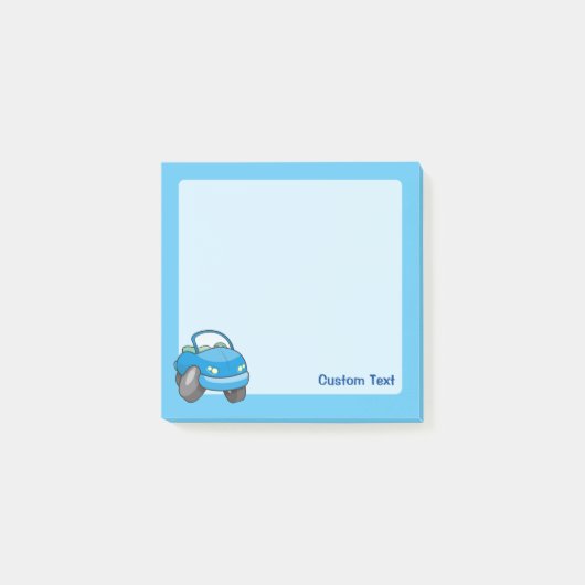 Blue Cartoon Car Post-it Klebezettel (Vorderseite)