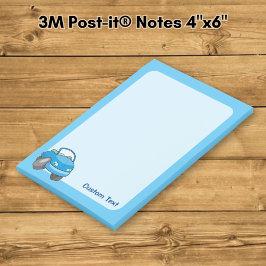 Blue Cartoon Car Post-it Klebezettel