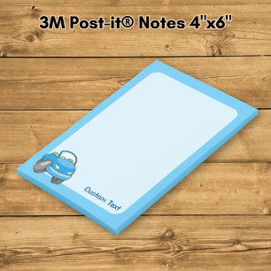 Blue Cartoon Car Post-it Klebezettel