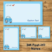 Blue Cartoon Car Post-it Klebezettel