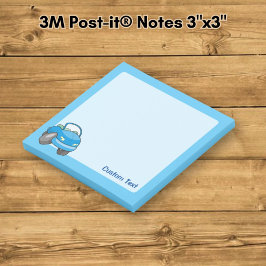 Blue Cartoon Car Post-it Klebezettel