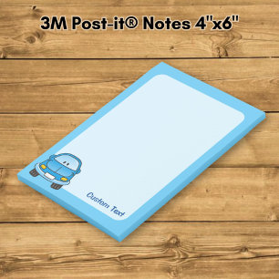 Blue Cartoon Car Post-it Klebezettel