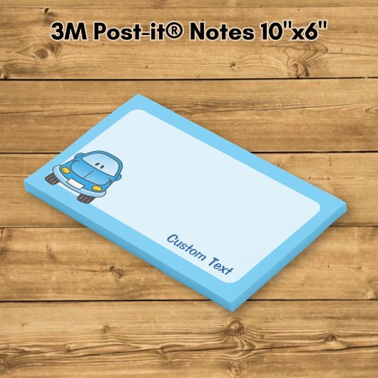 Blue Cartoon Car Post-it Klebezettel