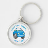 Blue Cartoon Car Schlüsselanhänger (Vorne)