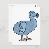 Blue Cartoon Dodo Bird Postkarte (Vorne/Hinten)