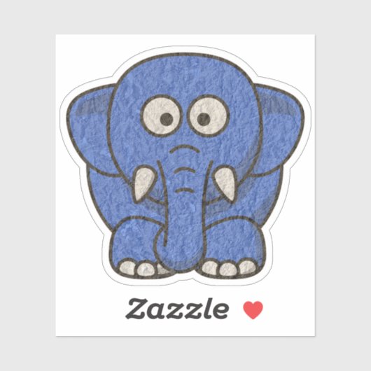 Blue Cartoon Elephant Aufkleber (Blatt)