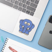 Blue Cartoon Elephant Aufkleber (Laptop mit iPhone)