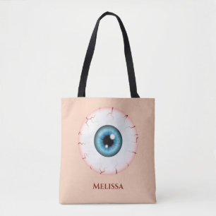 Blue Cartoon Eyeball Bloodshot Halloween Eyeball Tasche