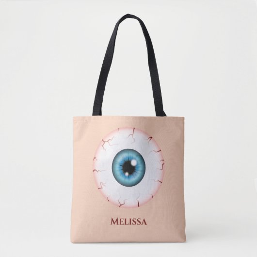 Blue Cartoon Eyeball Bloodshot Halloween Eyeball Tasche (Vorderseite)