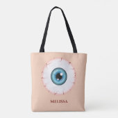 Blue Cartoon Eyeball Bloodshot Halloween Eyeball Tasche (Rückseite)