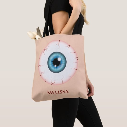 Blue Cartoon Eyeball Bloodshot Halloween Eyeball Tasche (Von Nahem)
