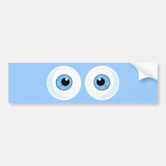 BLUE CARTOON EYES EYEBALLS FUNNY GRAPHICS AUTOAUFKLEBER (Vorne)