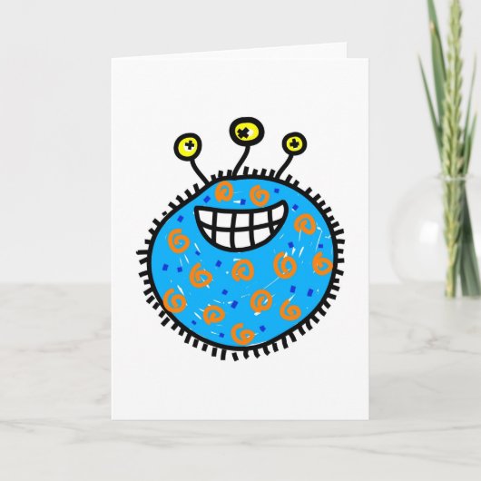 Blue Cartoon Germ Karte (Vorderseite)