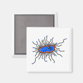 Blue Cartoon Germ Magnet (Vorderseite/Rückseite)
