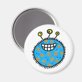 Blue Cartoon Germ Magnet (Vorderseite/Rückseite)