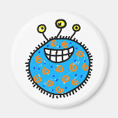Blue Cartoon Germ Magnet (Vorne)