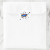 Blue Cartoon Germ Runder Aufkleber (Tasche)
