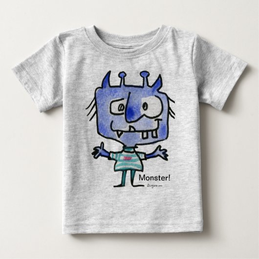 Blue Cartoon Monster #22 Baby T Shirt (Vorderseite)