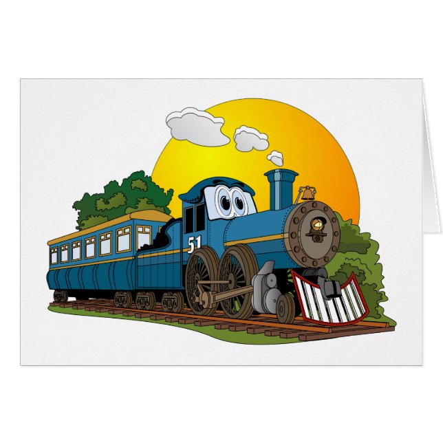 Blue Cartoon Passagier-Steam-Motor (Vorderseite (Horizontal))