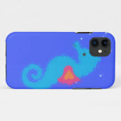 Blue Cartoon Seepferd Case-Mate iPhone Hülle (Rückseite (Horizontal))